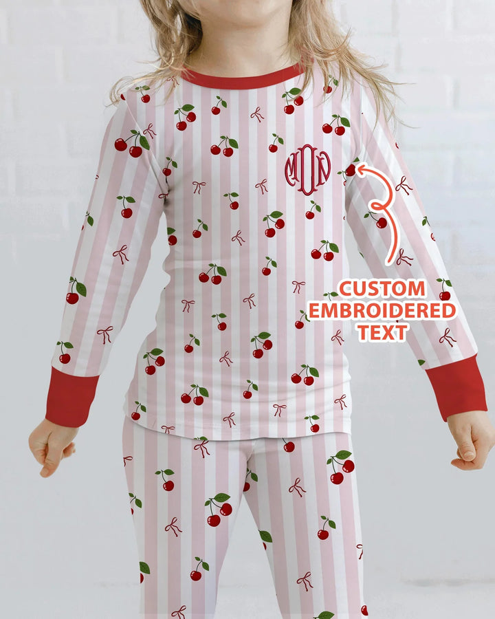 Zweiteiliges Langarm-Pyjama-Set mit Sommerfrüchten