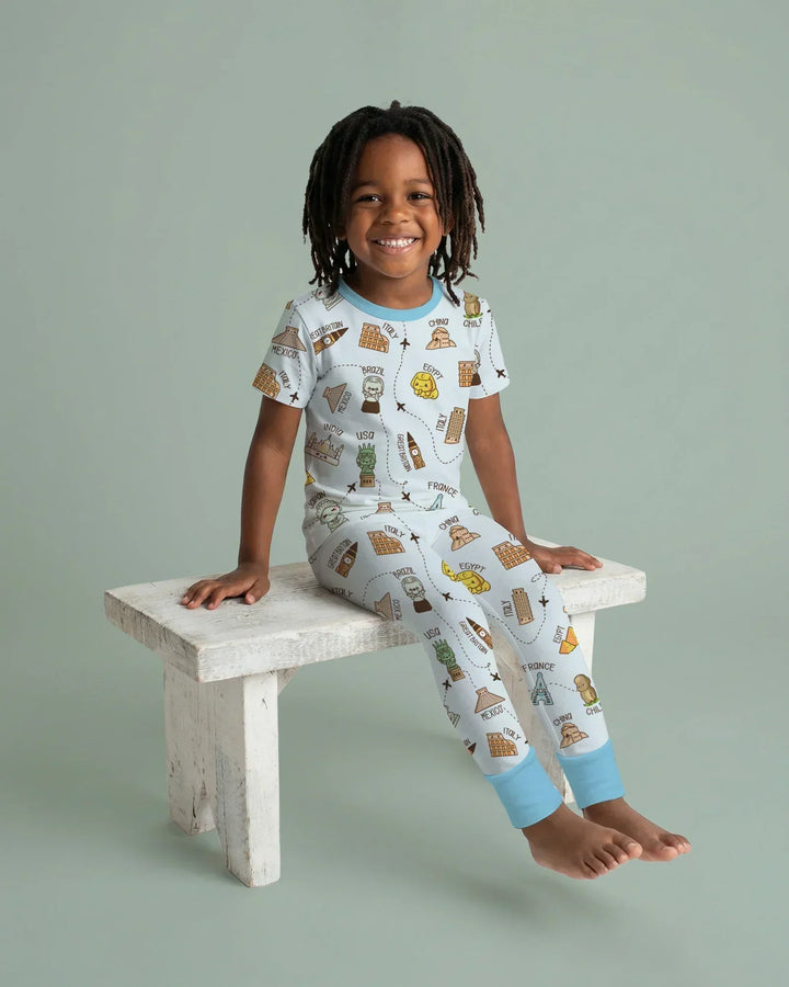 Zweiteiliges, kurzärmliges Pyjama-Set mit Marienkäfern