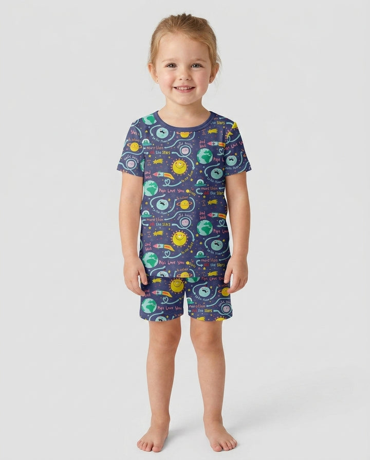 Schlafanzug-Set zweiteilig, kurze Ärmel, kurze Hose, Bambus