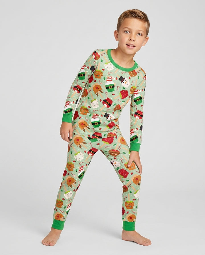 Zweiteiliges Langarm-Pyjama-Set mit Sommerfrüchten