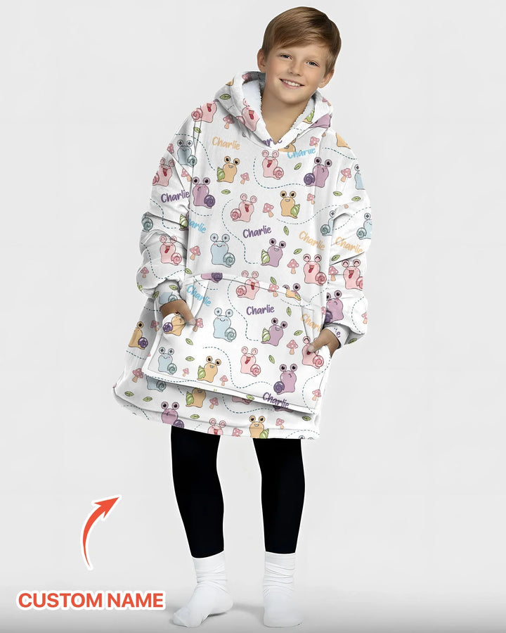 Personalisierbare Decken-Hoodie aus Bambus „Snailed it!“