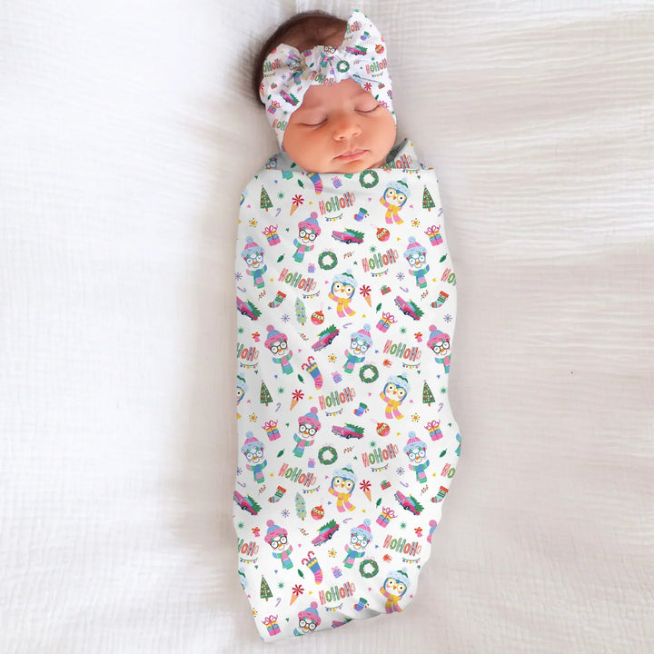 Bright Christmas Bamboo Swaddle Blanket