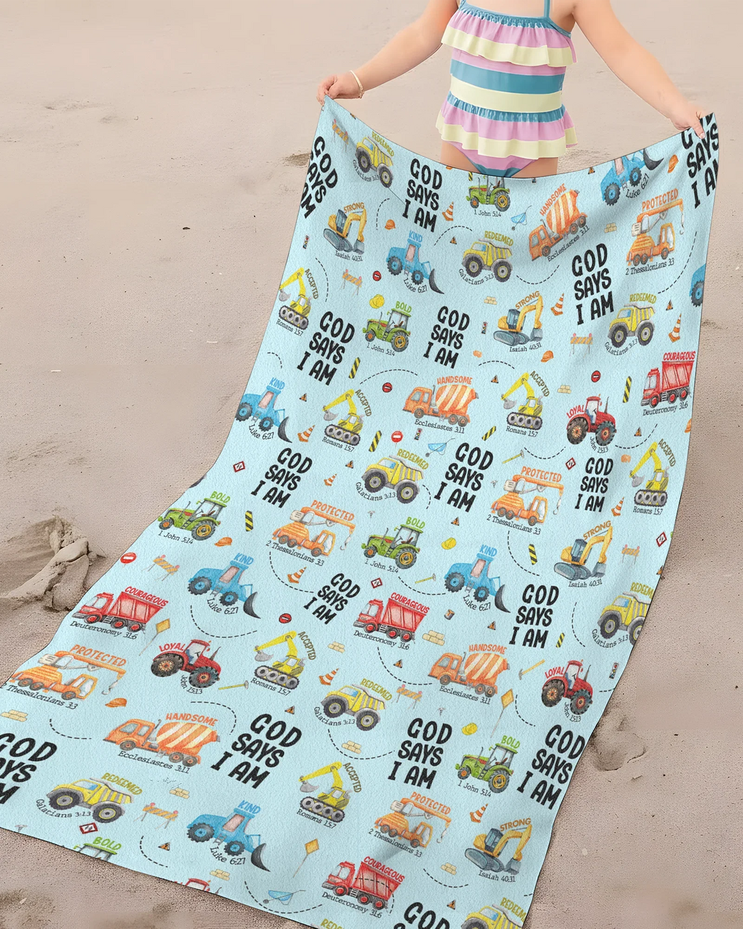 Gott sagt, ich bin Jungen Bambus Strandtuch