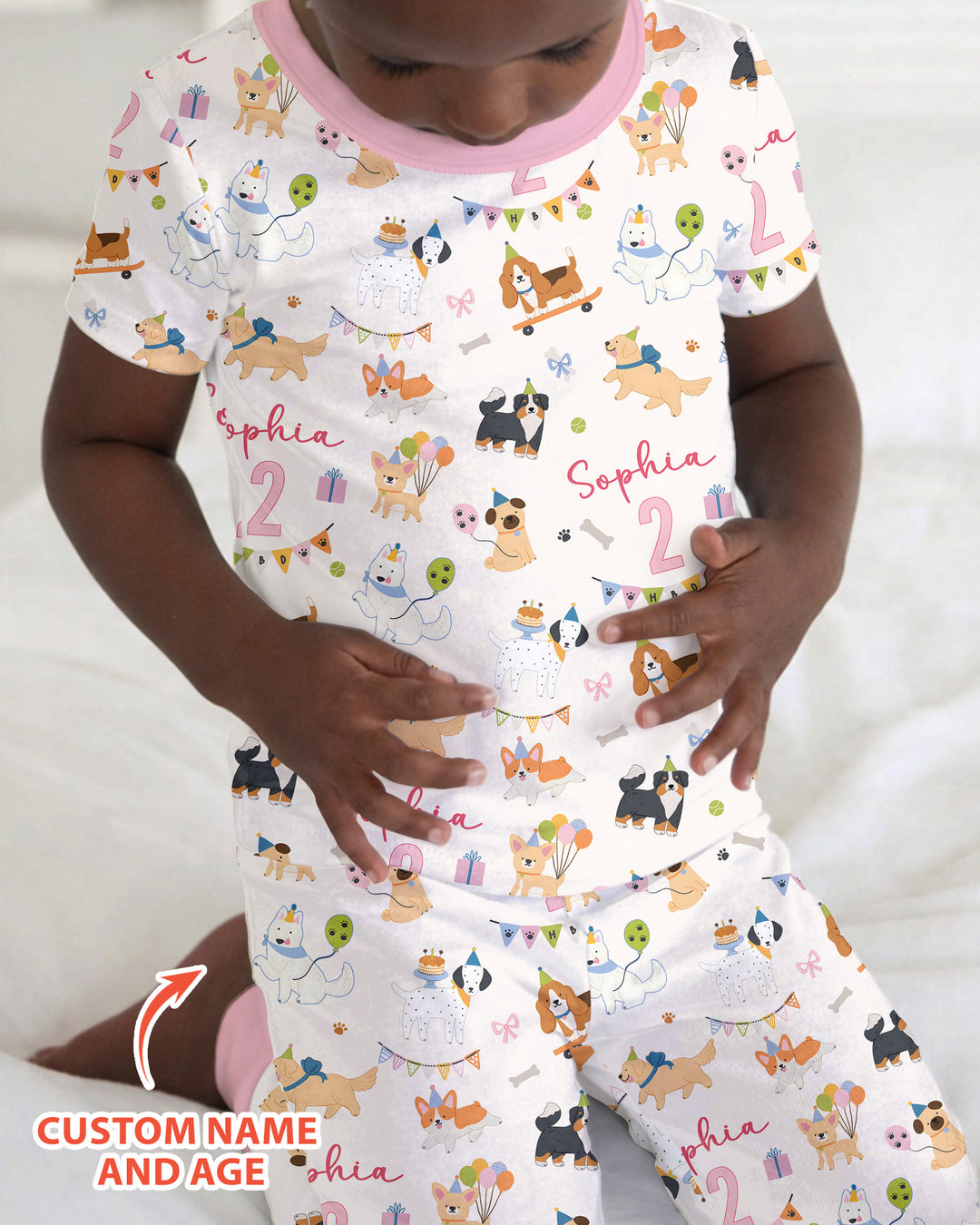 Zweiteiliges, kurzärmliges Pyjama-Set mit Marienkäfern