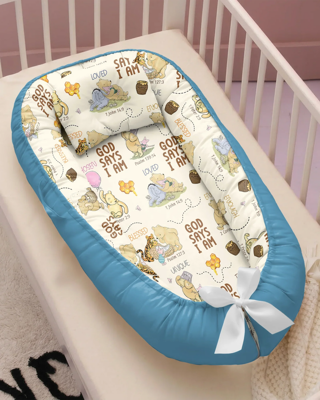 Gott sagt, ich bin – Little Blessings Bambus Baby Nestchen
