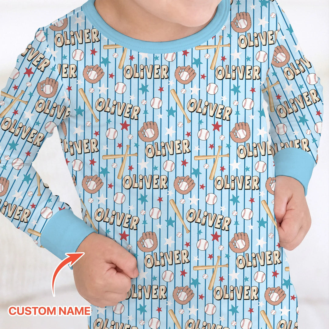 Zweiteiliges Langarm-Pyjama-Set mit Sommerfrüchten