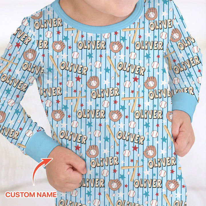 Zweiteiliges Langarm-Pyjama-Set mit Sommerfrüchten
