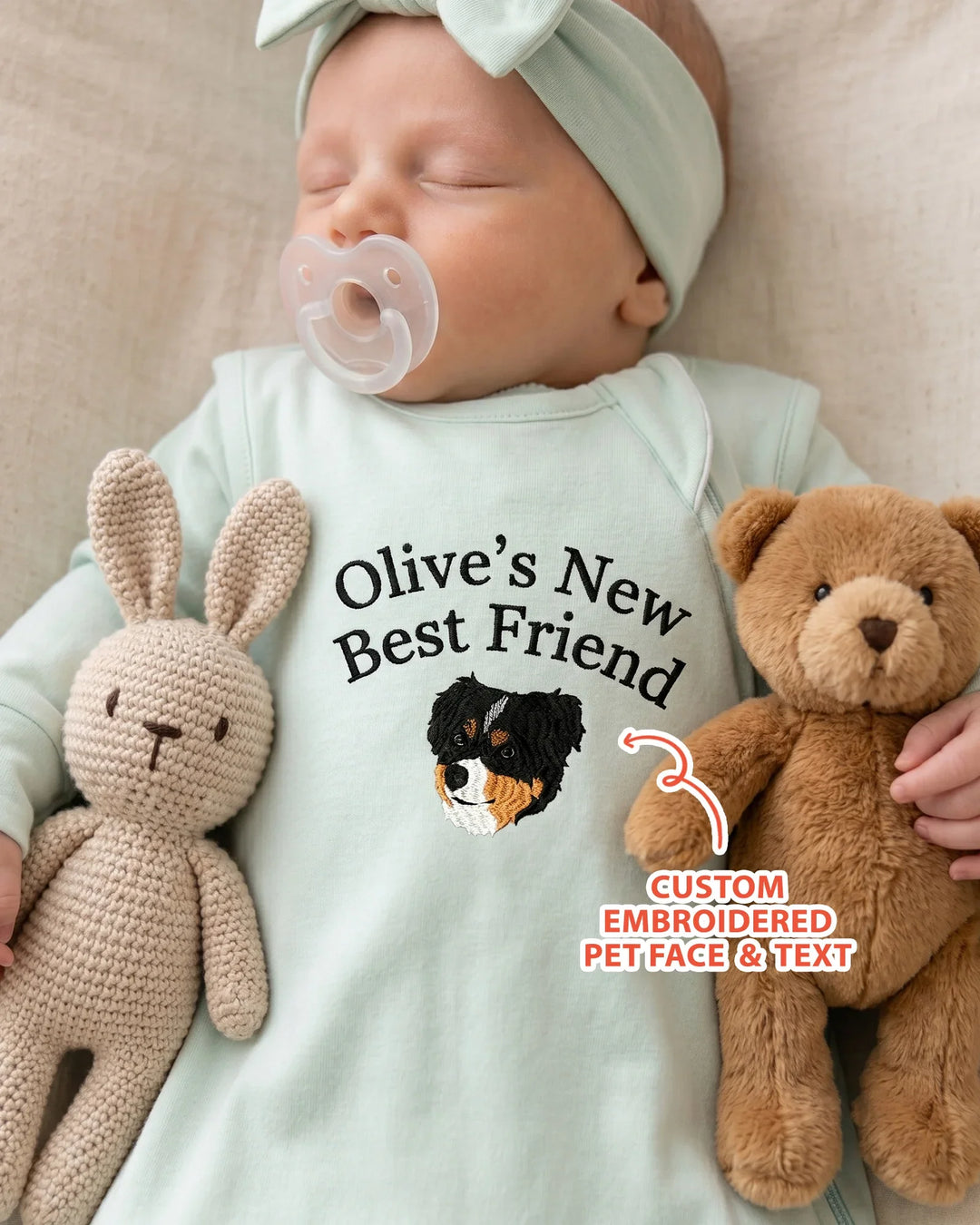 Gerippte Babykleidung mit individuellem Foto - Weich &amp; Skizzenhaft