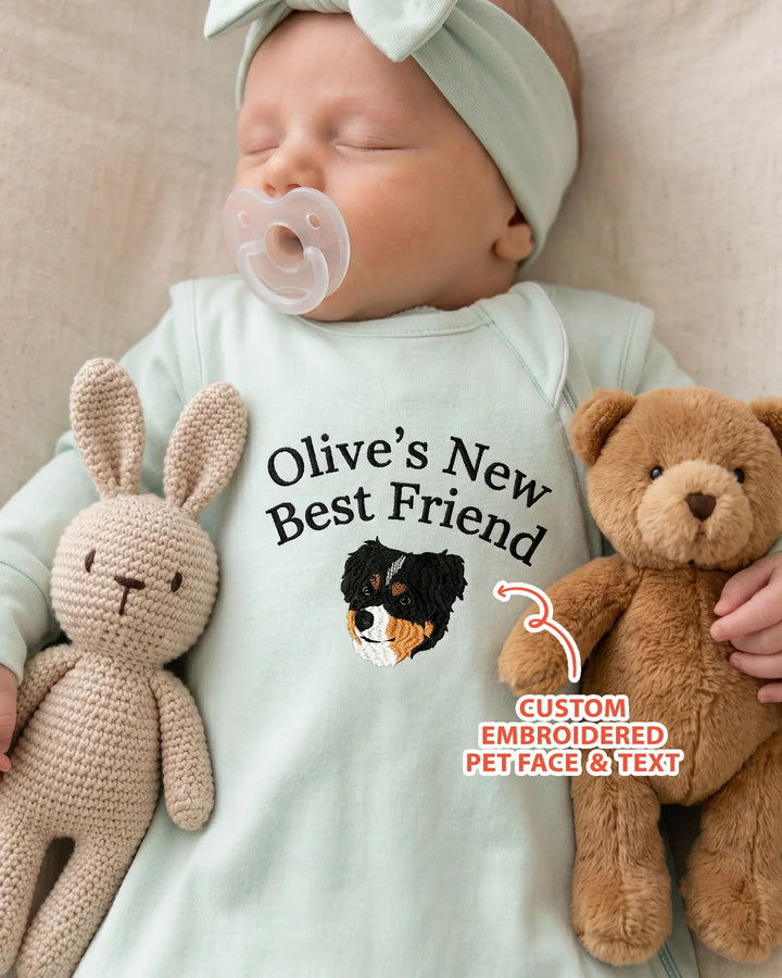 Gerippte Babykleidung mit individuellem Foto - Weich &amp; Skizzenhaft