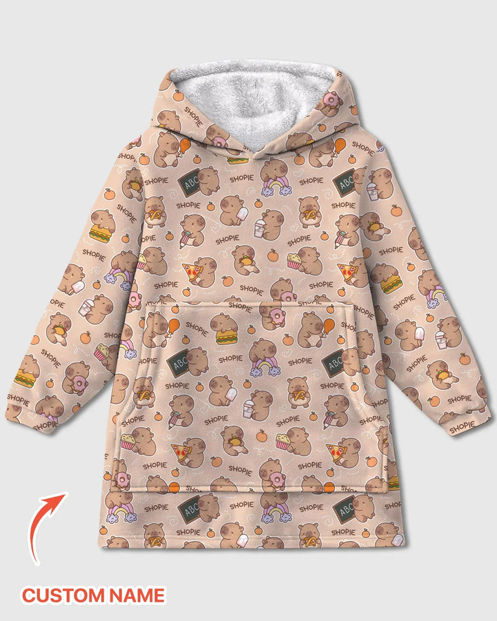 Personalisierter niedlicher Capybara Bambus-Deckenhoodie