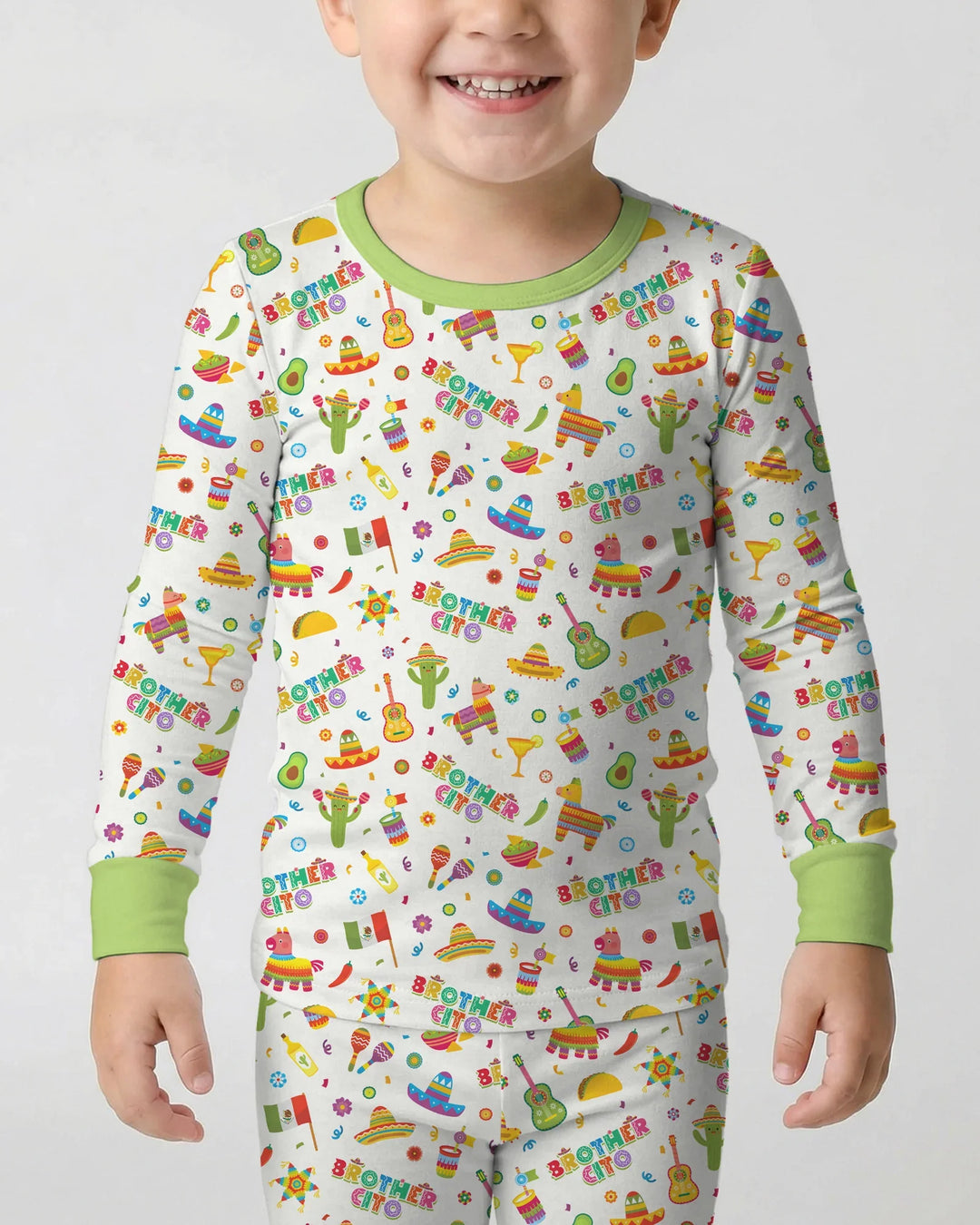Zweiteiliges Langarm-Pyjama-Set mit Sommerfrüchten
