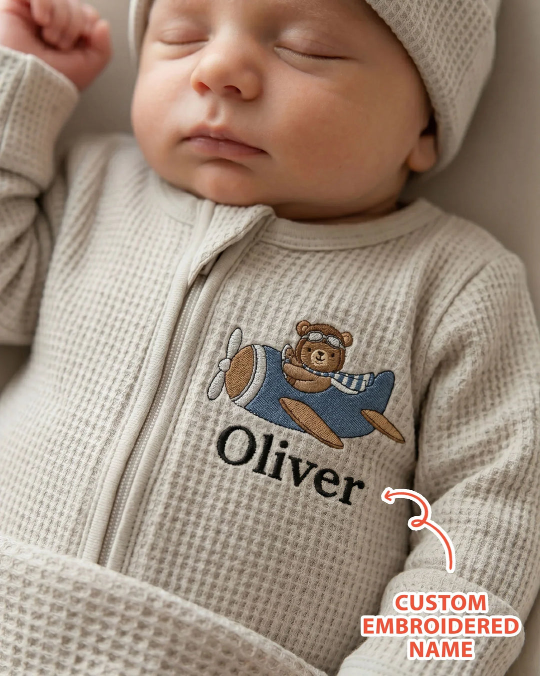 Gerippte Babykleidung mit individuellem Foto - Weich &amp; Skizzenhaft