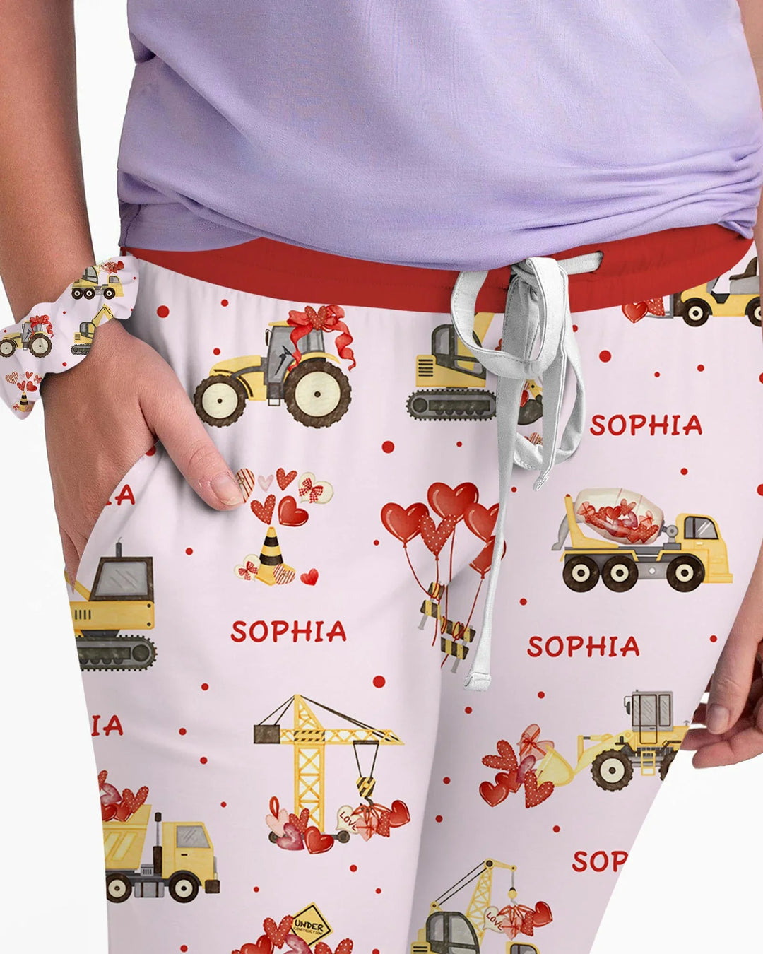 Benutzerdefinierte Namen Valentinstrucks Familie passendes Bambus Damen Pyjama-Set