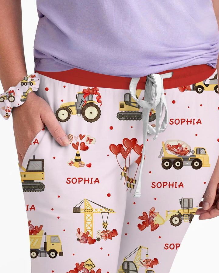 Benutzerdefinierte Namen Valentinstrucks Familie passendes Bambus Damen Pyjama-Set
