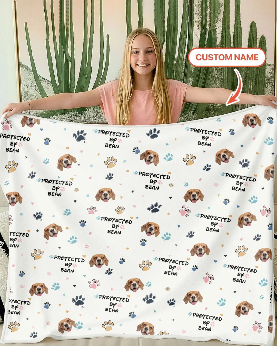 Custom Dog Pattern Bamboo Blanket