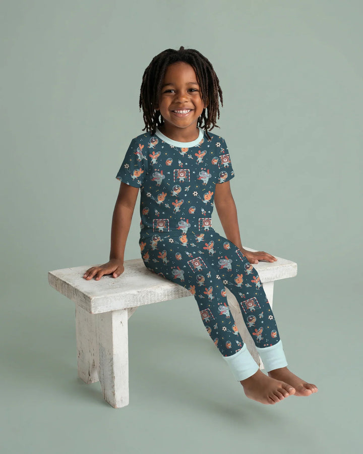 Zweiteiliges, kurzärmliges Pyjama-Set mit Marienkäfern