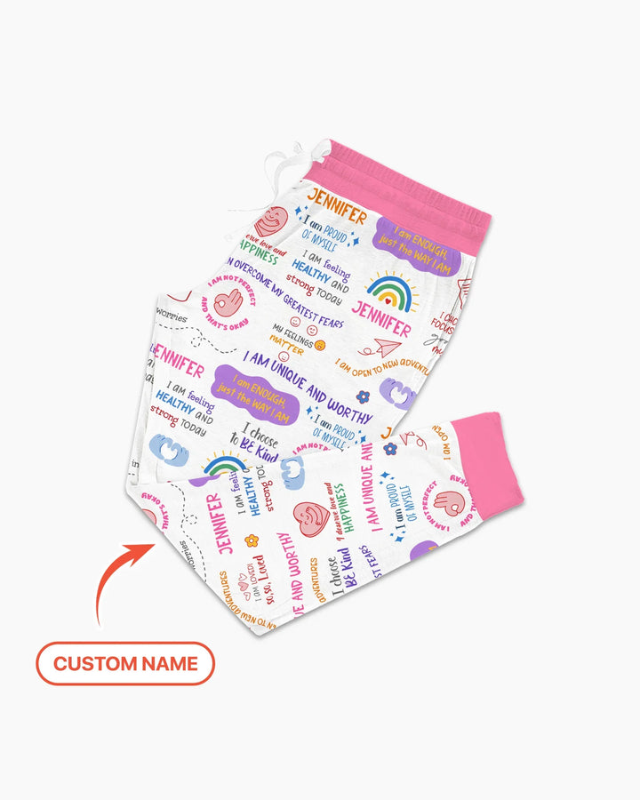 Tägliche Affirmationen Schlafanzug-Set für Mama & Baby aus Bambus für Damen