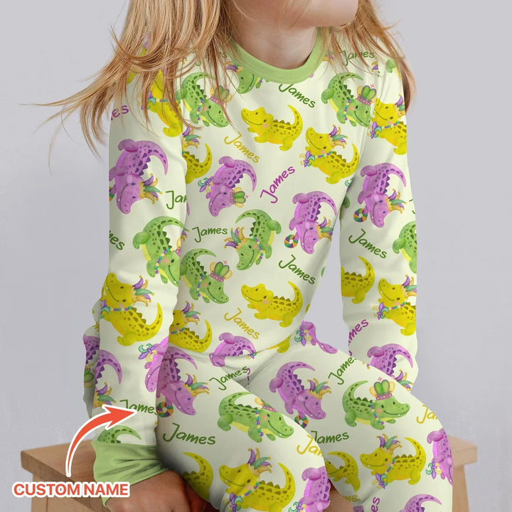 Zweiteiliges Langarm-Pyjama-Set mit Sommerfrüchten
