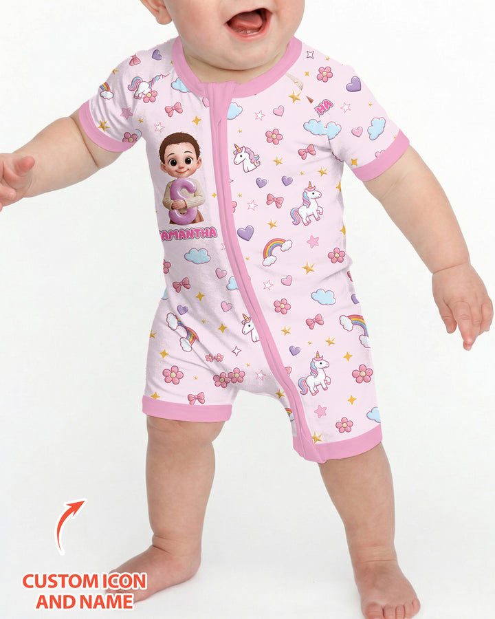 Little Star Initial Bamboo Shorty Zippy