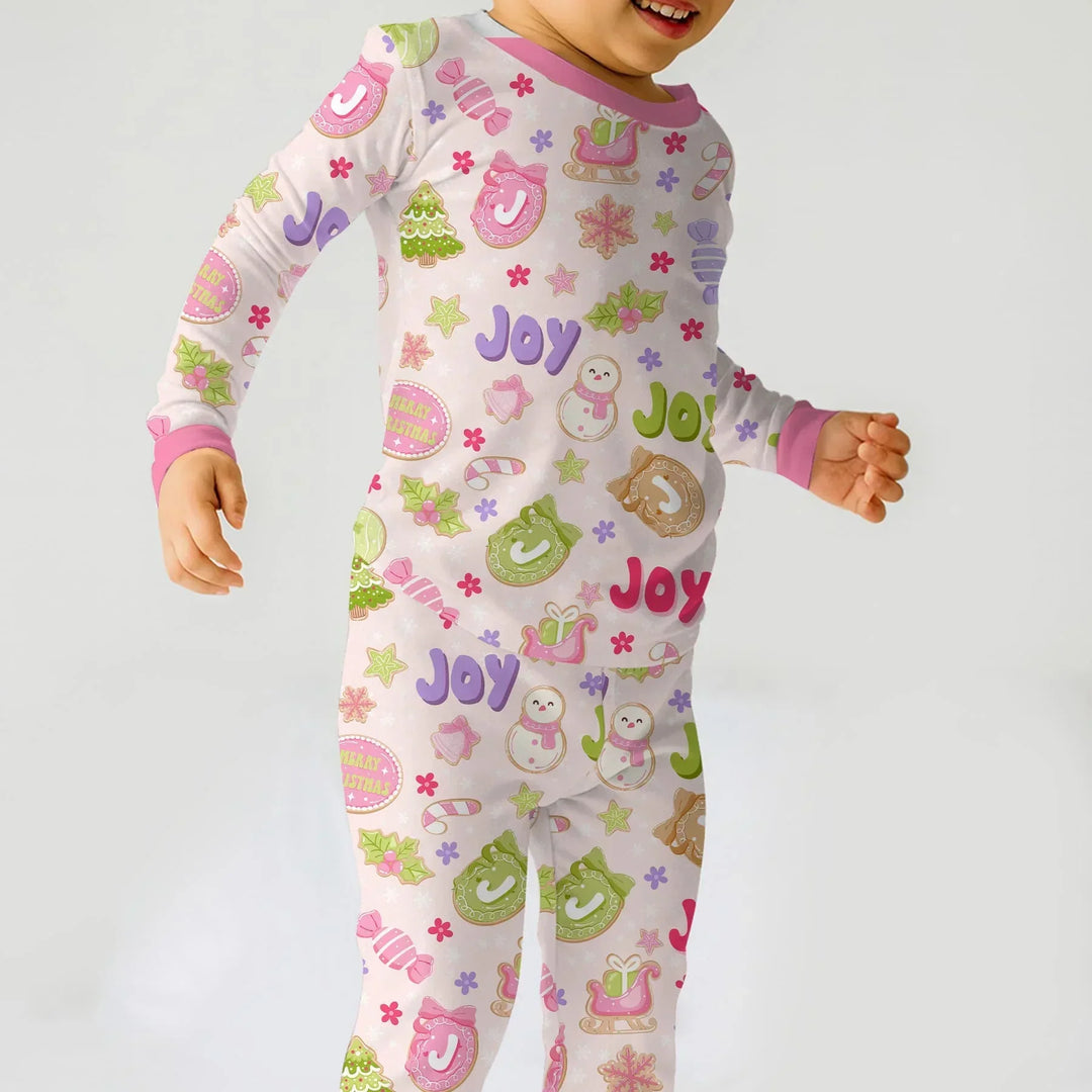 Zweiteiliges Langarm-Pyjama-Set mit Sommerfrüchten