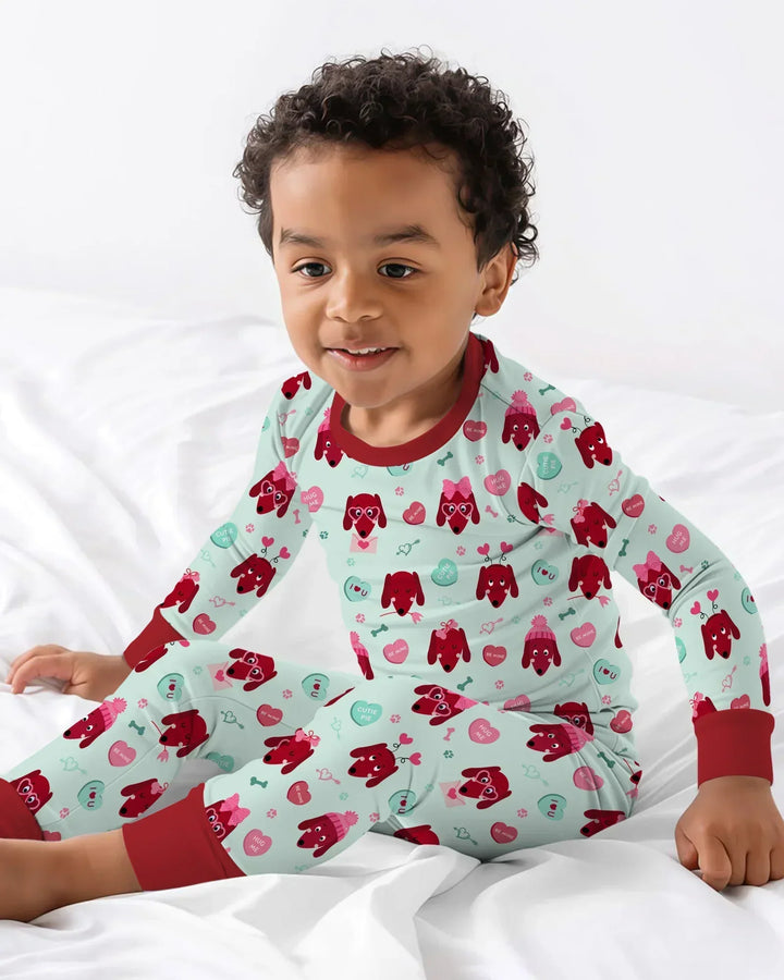 Zweiteiliges Langarm-Pyjama-Set mit Sommerfrüchten