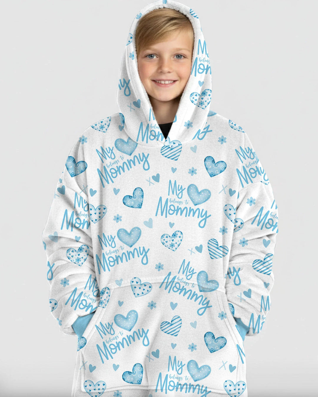 Mein Herz gehört Mama tragbarer Bambus-Decken-Hoodie