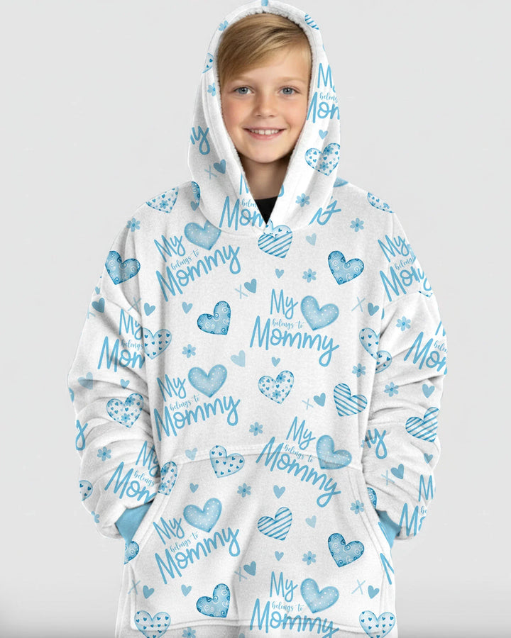 Mein Herz gehört Mama tragbarer Bambus-Decken-Hoodie