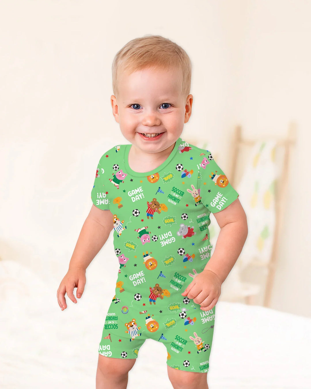 Schlafanzug-Set zweiteilig, kurze Ärmel, kurze Hose, Bambus