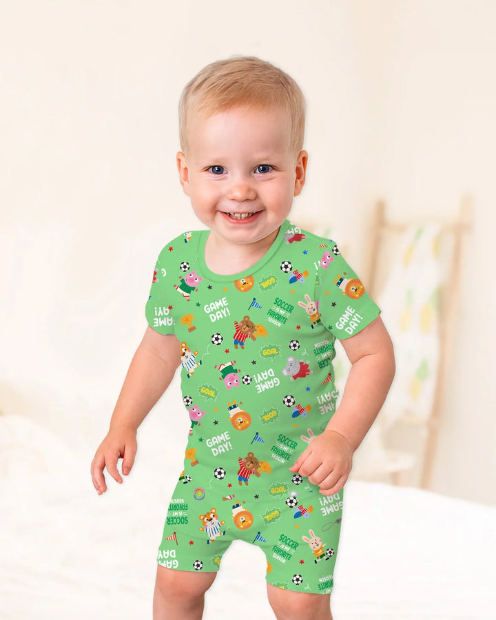 Schlafanzug-Set zweiteilig, kurze Ärmel, kurze Hose, Bambus