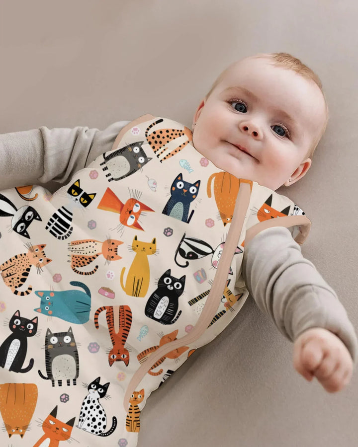 Goofy Mischief Cat Family Matching Bamboo Sleep Bag