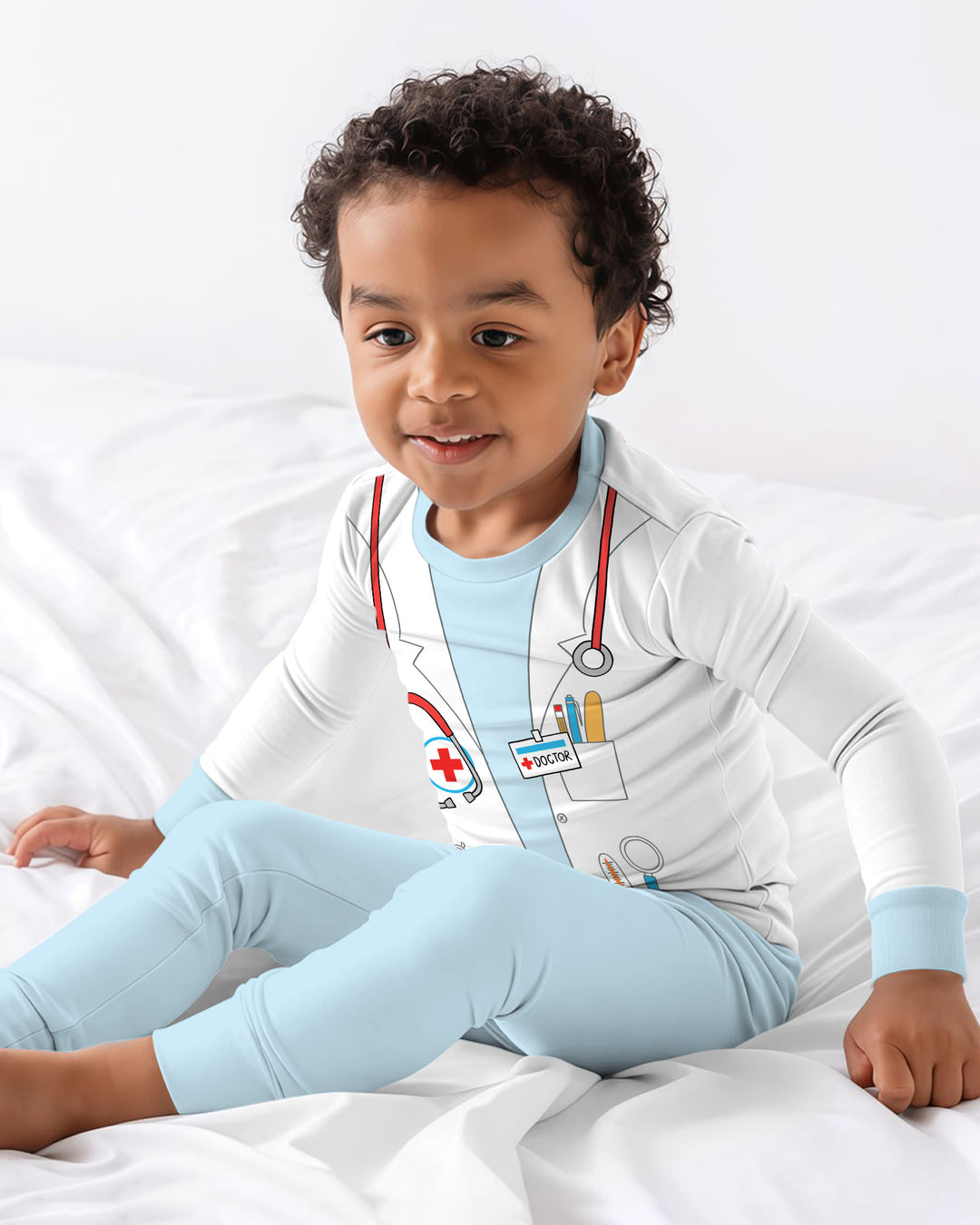 Zweiteiliges Langarm-Pyjama-Set mit Sommerfrüchten