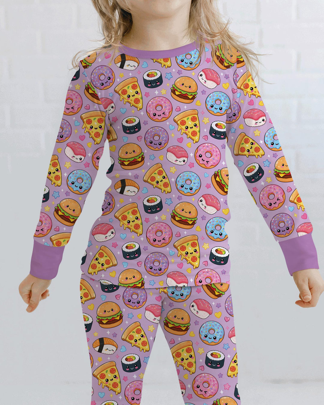 Zweiteiliges Langarm-Pyjama-Set mit Sommerfrüchten