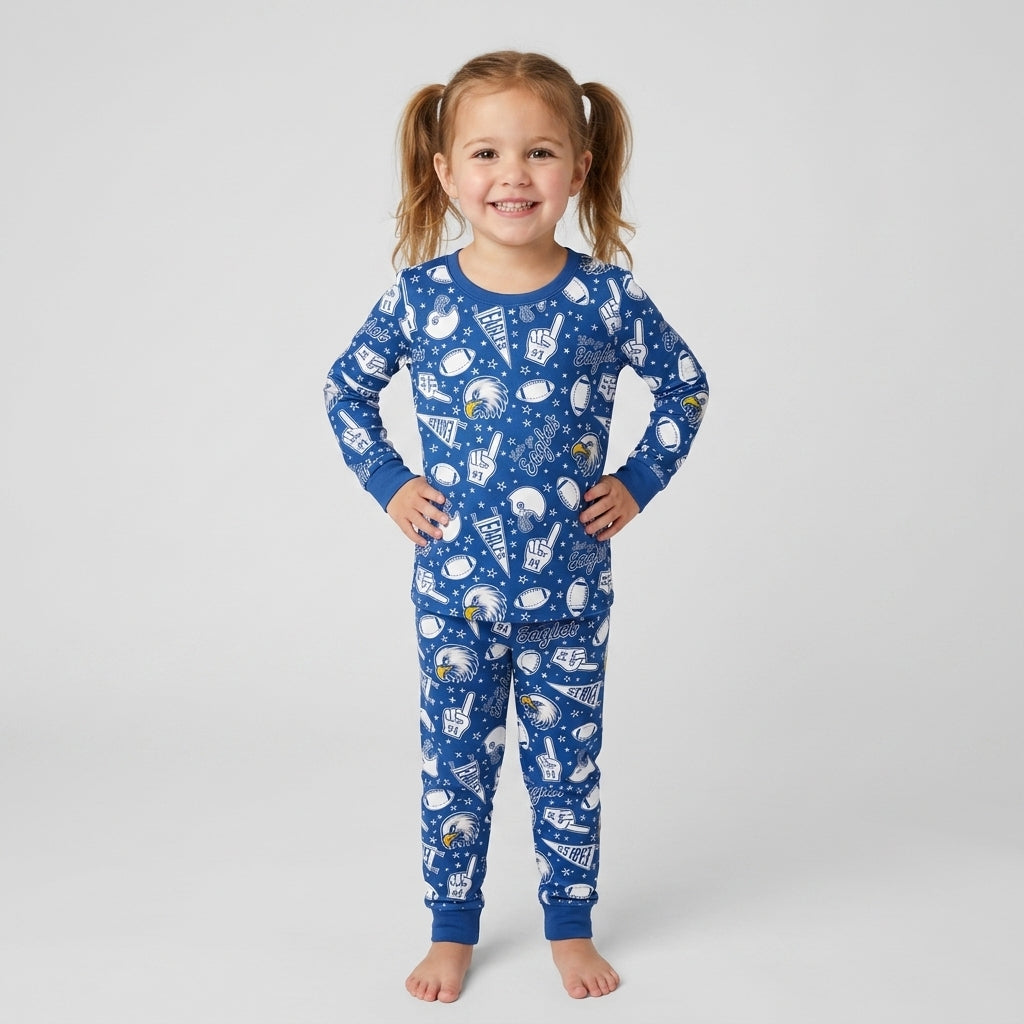Let's go Eagles Bamboo Two Piece Long Sleeve Pajama Set