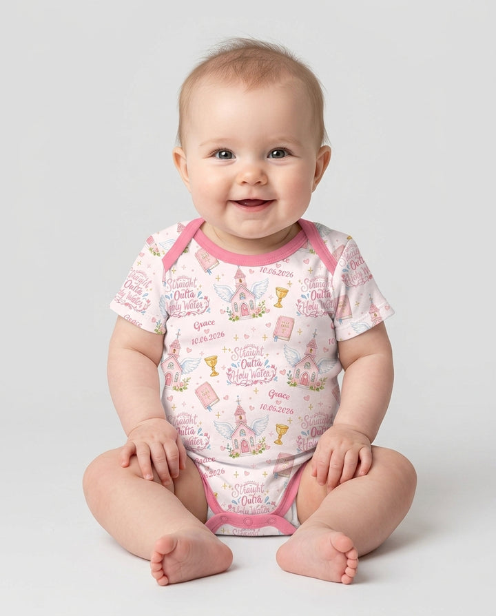 Gerippte Babykleidung mit individuellem Foto - Weich &amp; Skizzenhaft