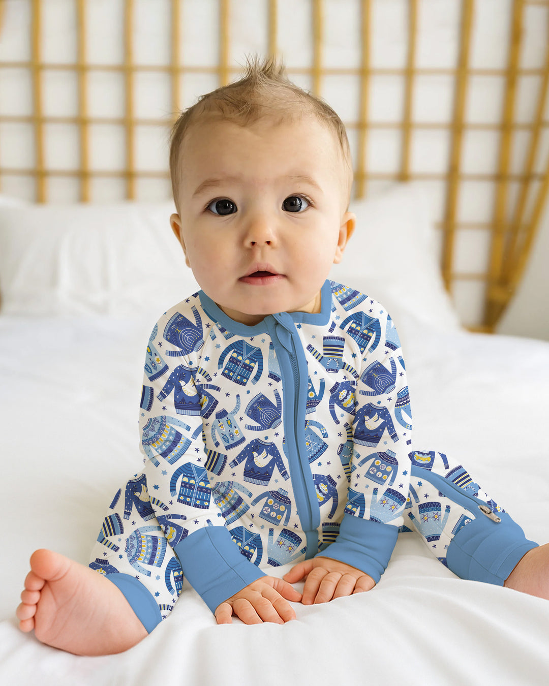 Cute Hanukkah Jumpers Bamboo Convertible Zippy