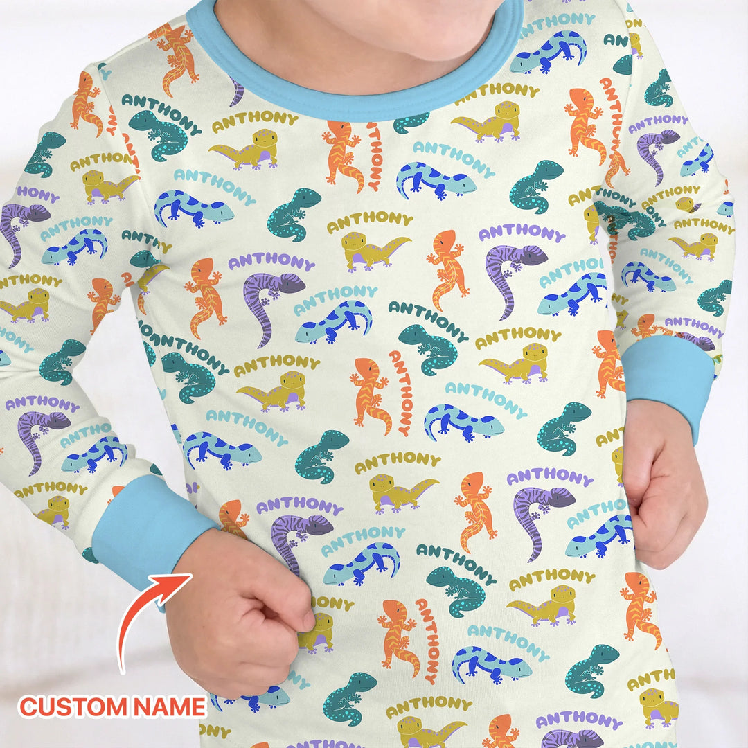 Zweiteiliges Langarm-Pyjama-Set mit Sommerfrüchten