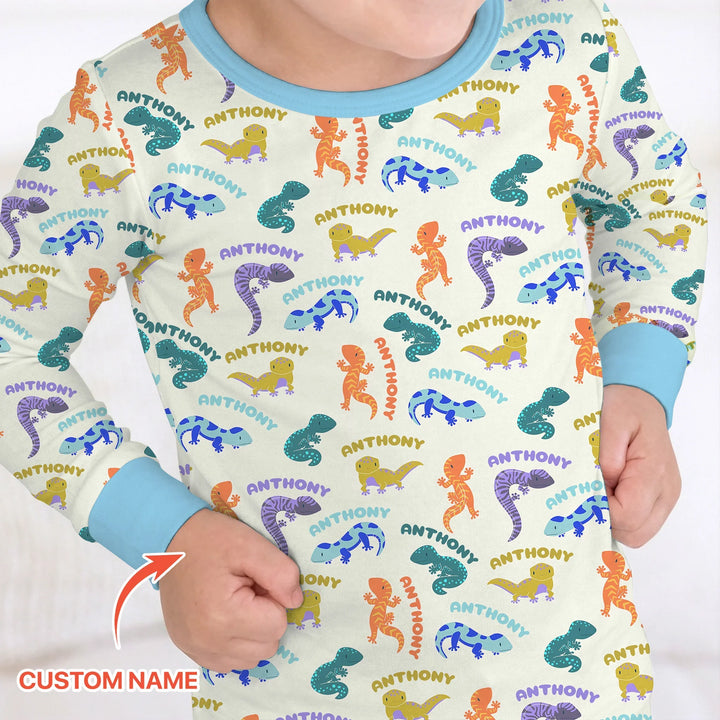 Zweiteiliges Langarm-Pyjama-Set mit Sommerfrüchten