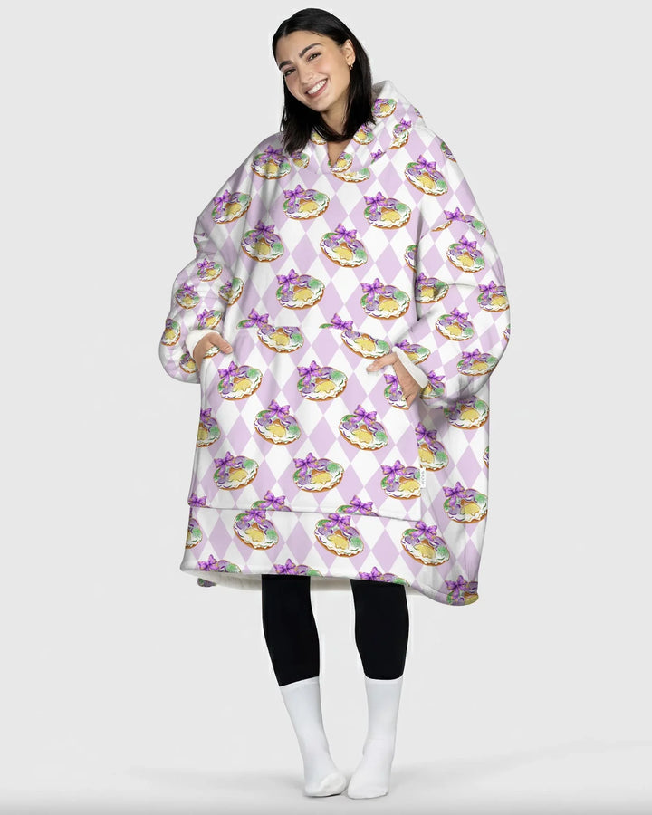 Mardi Gras Donut Tragbarer Bambus-Decken-Hoodie