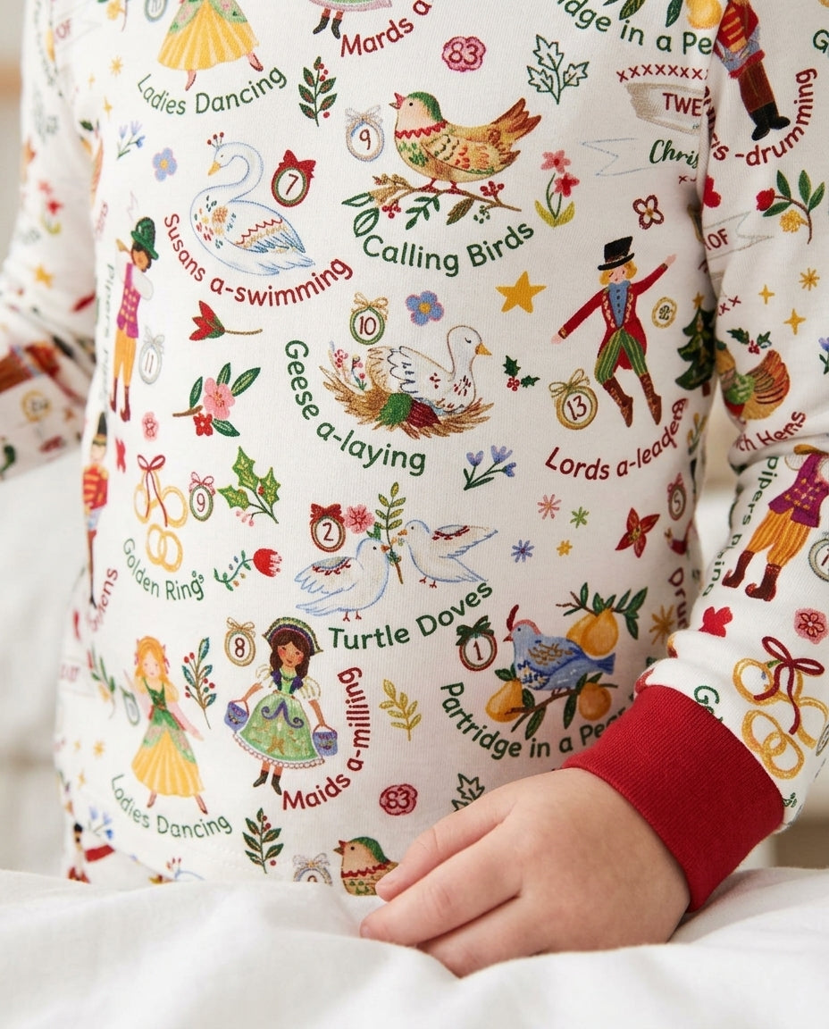 The 12 Days of Christmas Bamboo Two Piece Long Sleeve Pajama Set