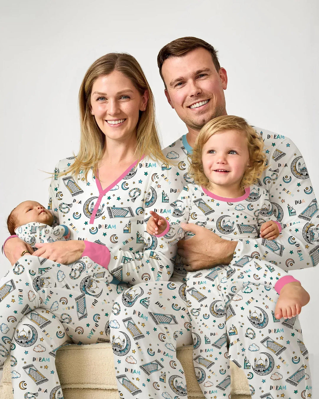 Dua, Dhikr, Traum Passende Familien Bambus Damen Schlafanzug Set