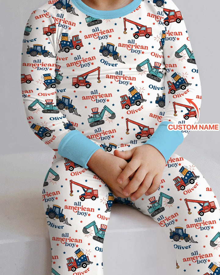 Zweiteiliges Langarm-Pyjama-Set mit Sommerfrüchten
