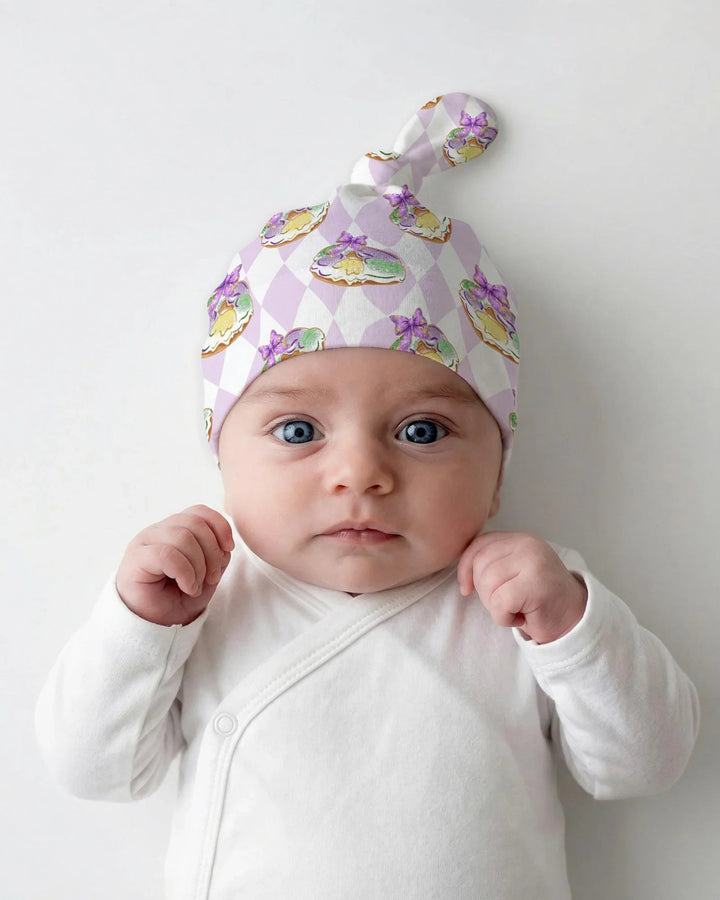 Mardi Gras Donut Bamboo Knotted Hat