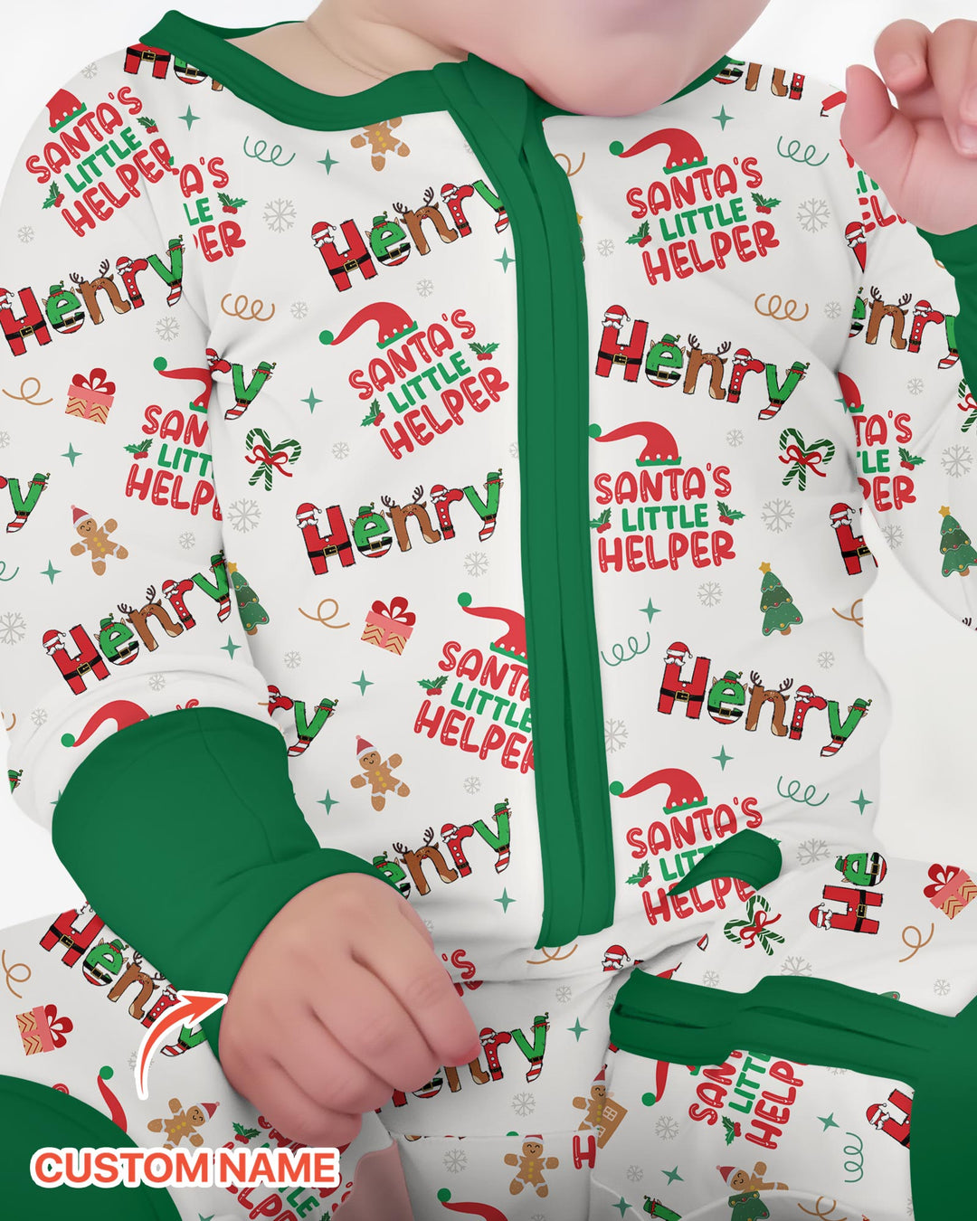 Personalized Santa's Little Helper Bamboo Convertible Zippy