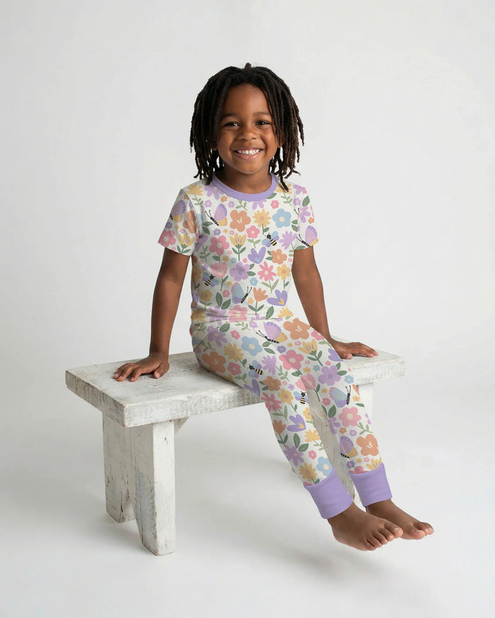 Zweiteiliges, kurzärmliges Pyjama-Set mit Marienkäfern