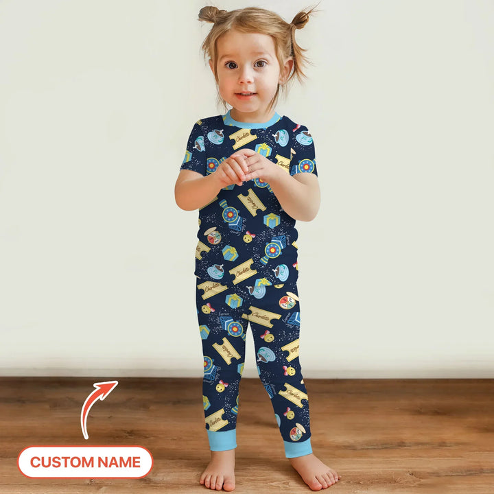 Zweiteiliges, kurzärmliges Pyjama-Set mit Marienkäfern