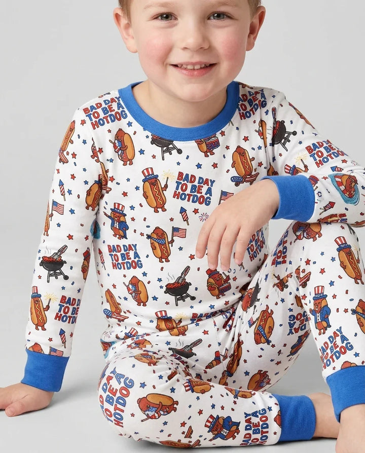 Zweiteiliges Langarm-Pyjama-Set mit Sommerfrüchten