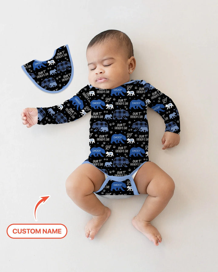 Our 1st Father's Day Daddy Bear & Me Matching Bamboo Bodysuit