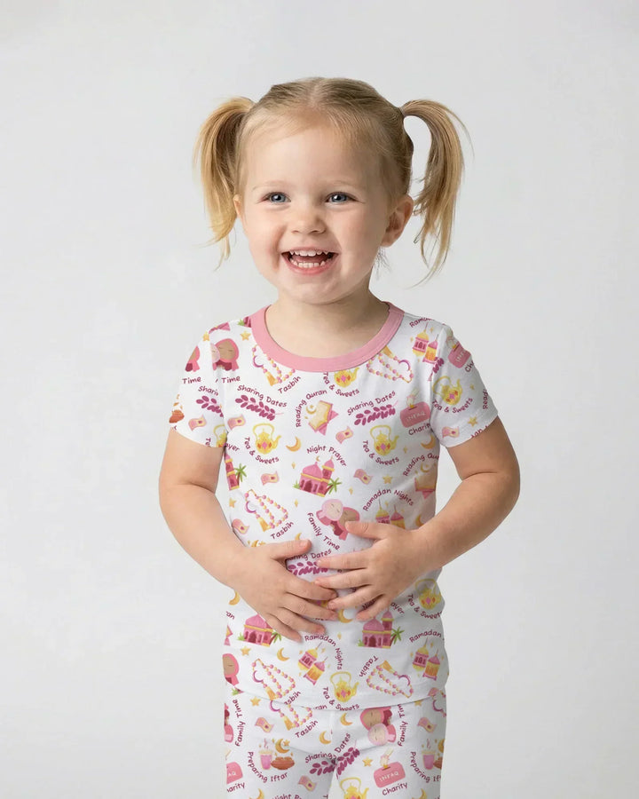 Zweiteiliges, kurzärmliges Pyjama-Set mit Marienkäfern