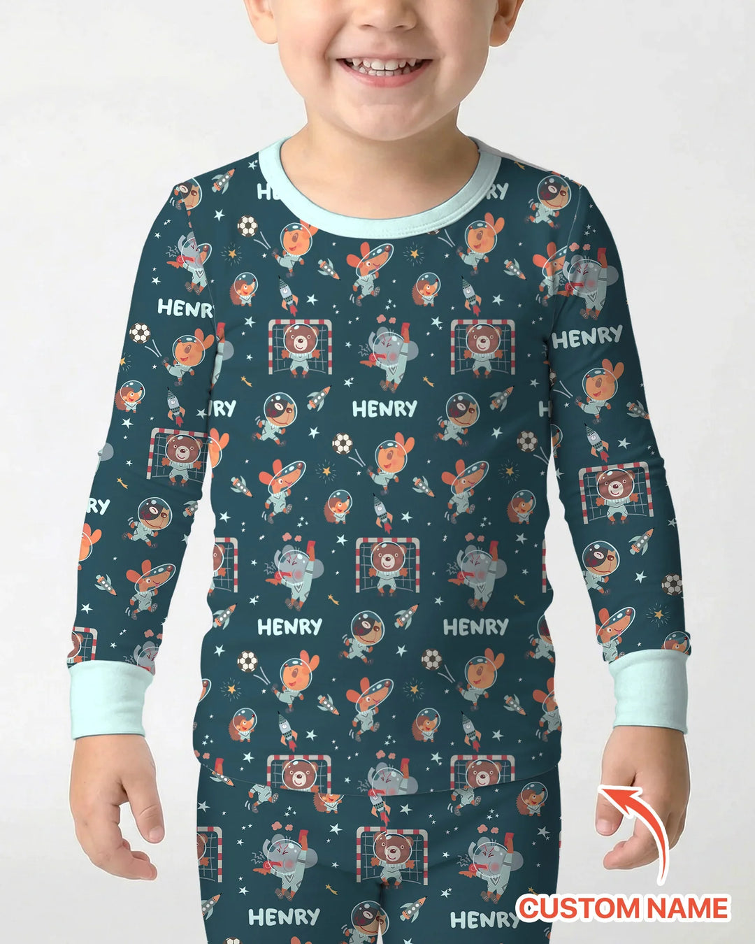 Zweiteiliges Langarm-Pyjama-Set mit Sommerfrüchten