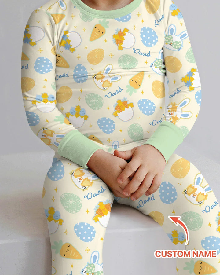 Zweiteiliges Langarm-Pyjama-Set mit Sommerfrüchten